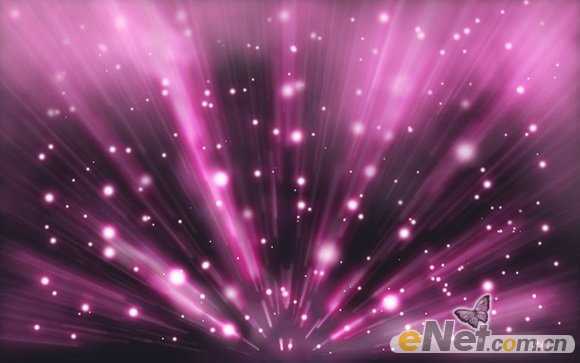 ‘photoshop利用画笔及滤镜打造出梦幻的紫色放射背景‘