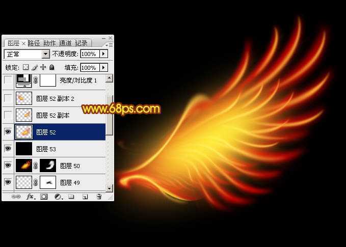 ‘Photoshop设计打造简单出个性的火焰翅膀‘