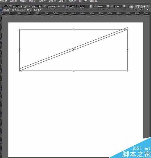 ‘photoshop简单绘制一条平行直线‘