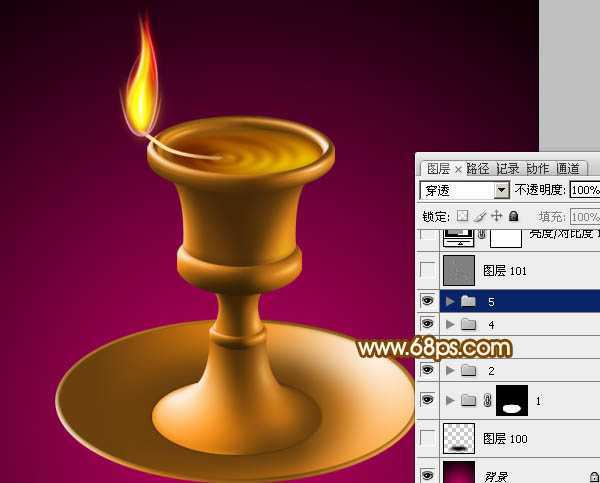 ‘Photoshop设计制作一盏古典的正在燃烧的陶瓷油灯‘