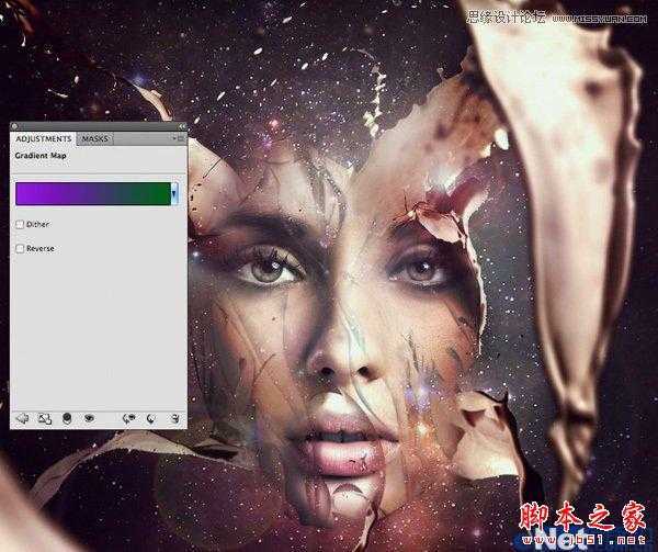‘Photoshop合成制作创意风格撕裂的面部效果‘