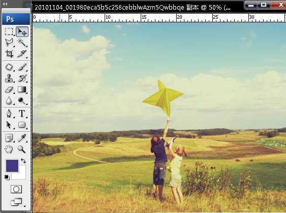 ‘Photoshop调出外景图片流行的欧美怀旧色‘