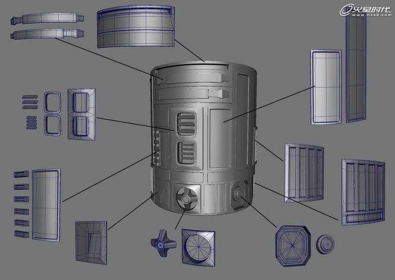 MAYA制作《星球大战》中的机器人R2D2 脚本之家 MAYA建模教程