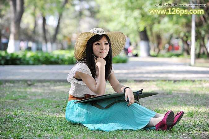‘如何使用Photoshop调出美女照片的青黄小日系色调效果‘
