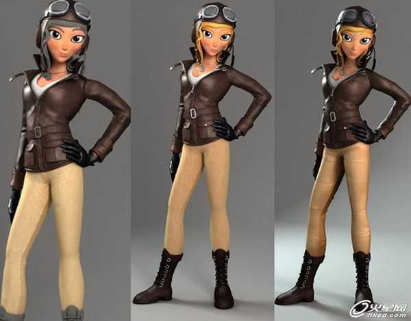 3DSMAX制作卡通女飞行员角色 脚本之家 3DSMAX角色教程