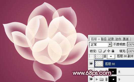 ‘Photoshop设计制作出半透明的光影花朵‘