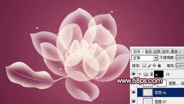 ‘Photoshop设计制作出半透明的光影花朵‘