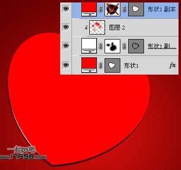 ‘photoshop设计制作出2012情人节红色心形壁纸‘