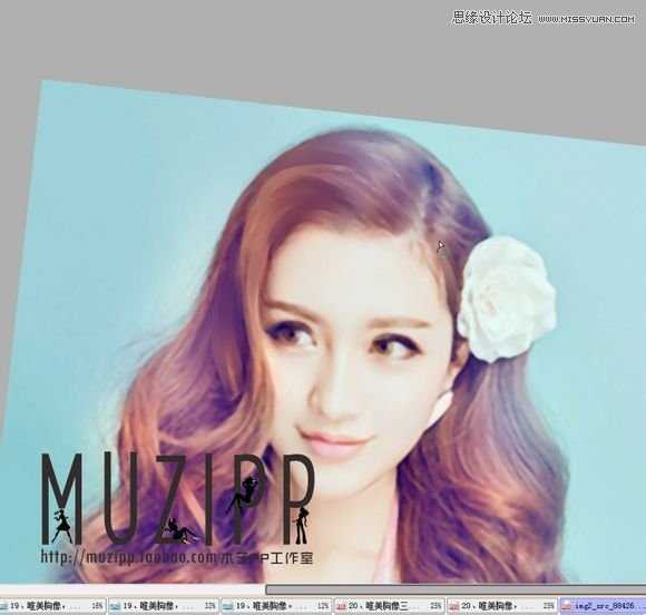 ‘Photoshop结合SAI将美女照片转成唯美手绘效果‘