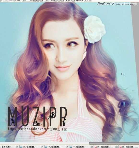 ‘Photoshop结合SAI将美女照片转成唯美手绘效果‘