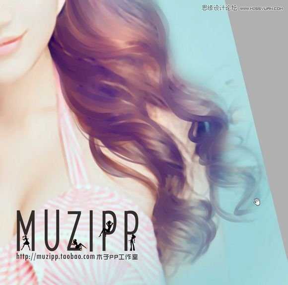 ‘Photoshop结合SAI将美女照片转成唯美手绘效果‘