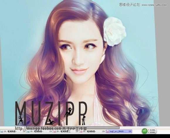 ‘Photoshop结合SAI将美女照片转成唯美手绘效果‘