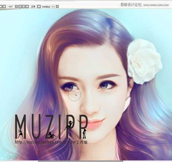 ‘Photoshop结合SAI将美女照片转成唯美手绘效果‘