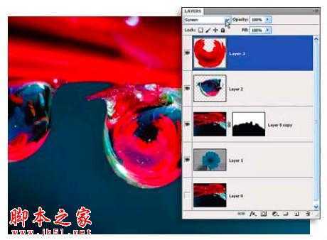 ‘PS教你制造出花瓣上水滴透视效果‘