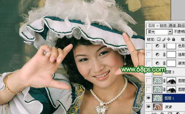 ‘Photoshop调出人物图片光亮的黄绿色‘