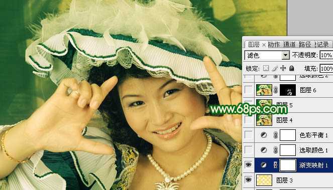 ‘Photoshop调出人物图片光亮的黄绿色‘