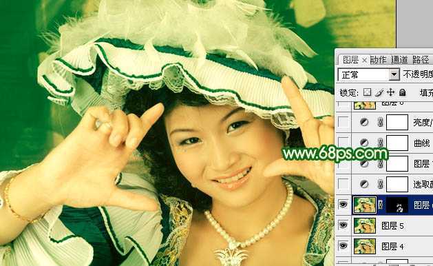 ‘Photoshop调出人物图片光亮的黄绿色‘