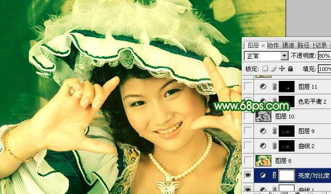 ‘Photoshop调出人物图片光亮的黄绿色‘