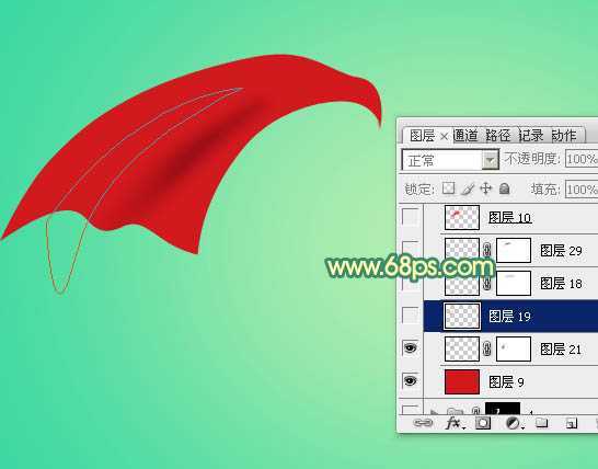‘Photoshop设计制作漂亮的妇女节红色飘带字‘