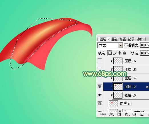 ‘Photoshop设计制作漂亮的妇女节红色飘带字‘