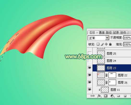 ‘Photoshop设计制作漂亮的妇女节红色飘带字‘