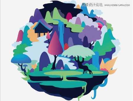 Illustrator绘制抽象唯美的插画教程