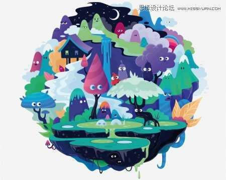 Illustrator绘制抽象唯美的插画教程