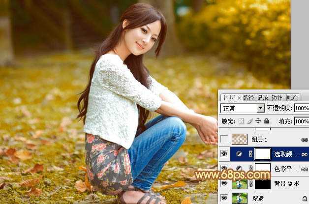 ‘Photoshop为外景人物图片打造出秋季柔美的橙色效果‘