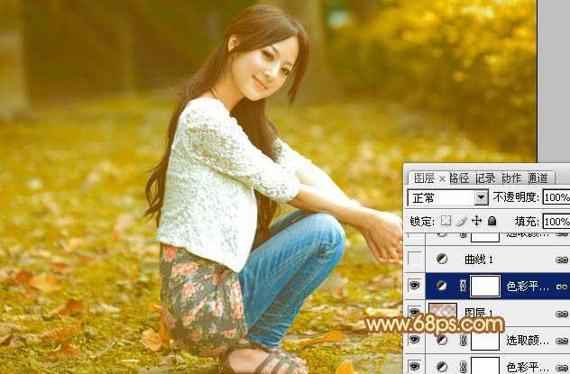 ‘Photoshop为外景人物图片打造出秋季柔美的橙色效果‘