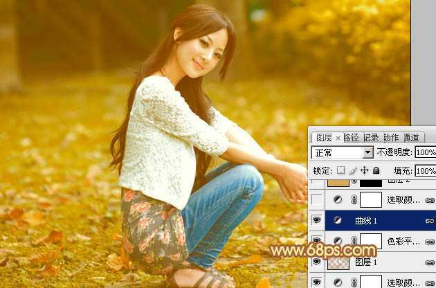 ‘Photoshop为外景人物图片打造出秋季柔美的橙色效果‘