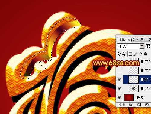 ‘Photoshop设计制作出漂亮的古典金色立体福字‘