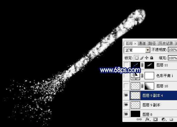 ‘Photoshop设计制作漂亮的蓝色发散流星‘