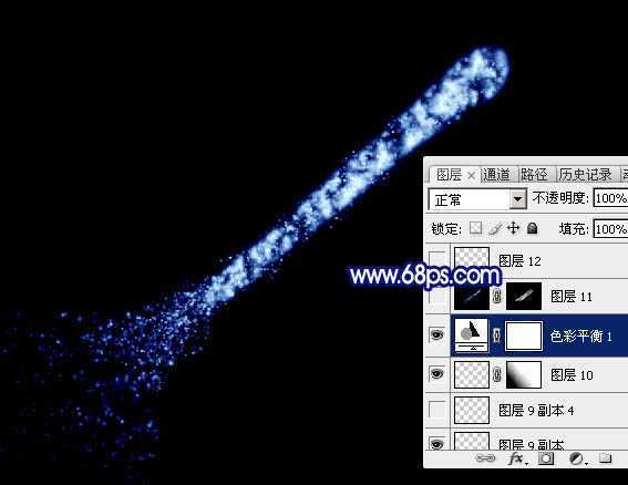 ‘Photoshop设计制作漂亮的蓝色发散流星‘