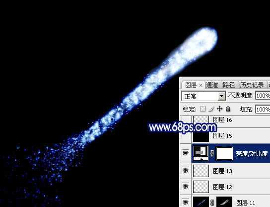 ‘Photoshop设计制作漂亮的蓝色发散流星‘