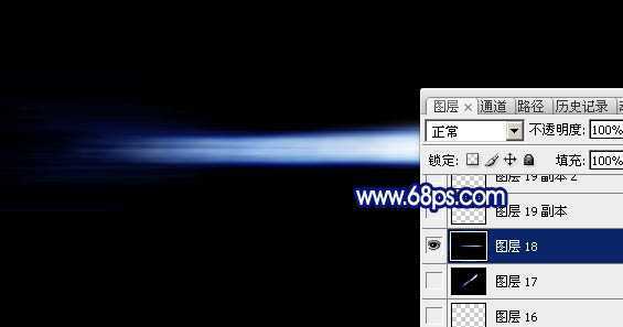 ‘Photoshop设计制作漂亮的蓝色发散流星‘