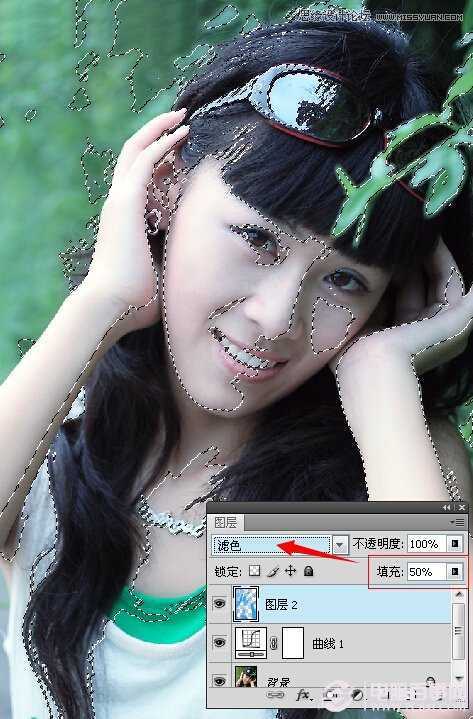 ‘Photoshop调出小清新风格的美女外景人像效果‘