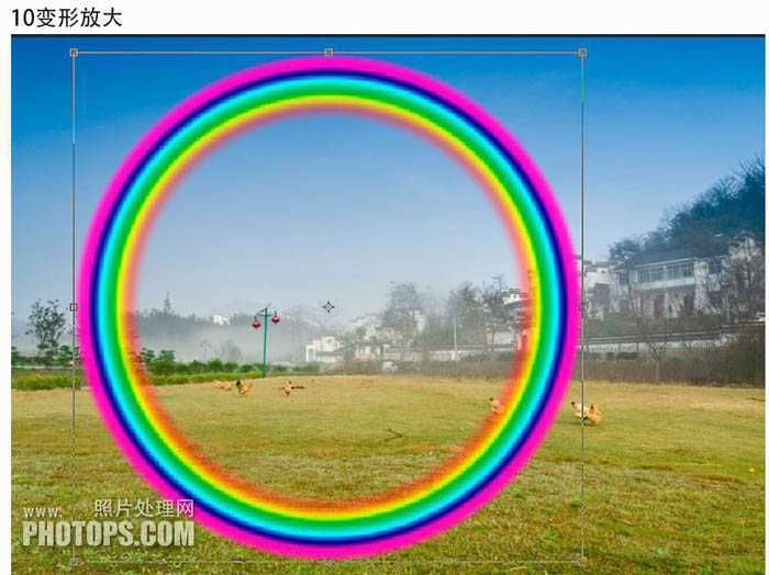 ‘photoshop利用渐变快速给风景图片增加彩虹‘