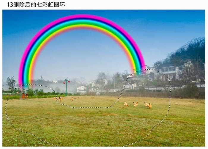 ‘photoshop利用渐变快速给风景图片增加彩虹‘