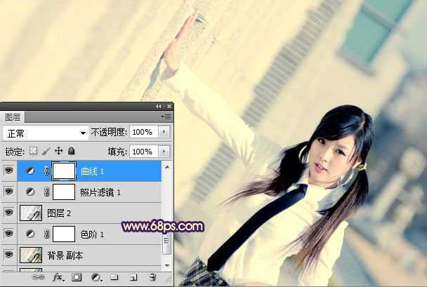 ‘Photoshop制作漂亮的蓝黄色非主流人物图片‘