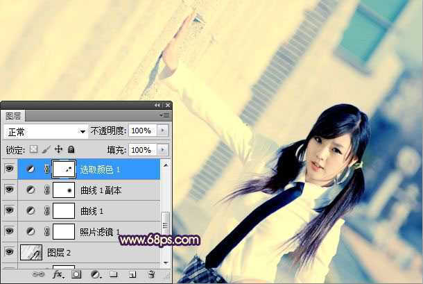 ‘Photoshop制作漂亮的蓝黄色非主流人物图片‘