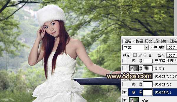 ‘Photoshop将外景婚片调制出柔和的灰调黄蓝色效果‘