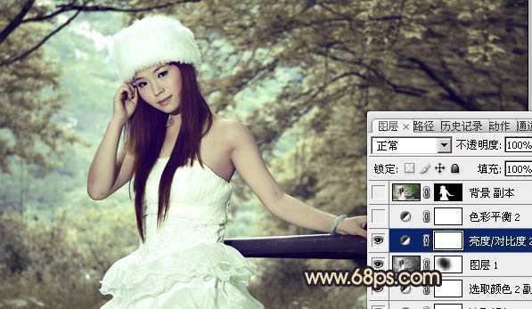 ‘Photoshop将外景婚片调制出柔和的灰调黄蓝色效果‘