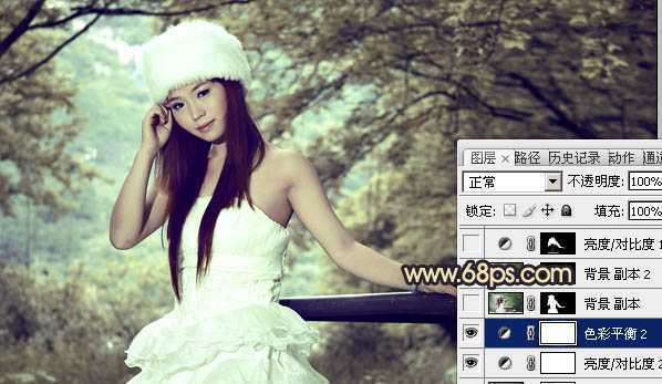 ‘Photoshop将外景婚片调制出柔和的灰调黄蓝色效果‘