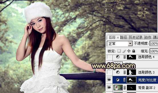 ‘Photoshop将外景婚片调制出柔和的灰调黄蓝色效果‘