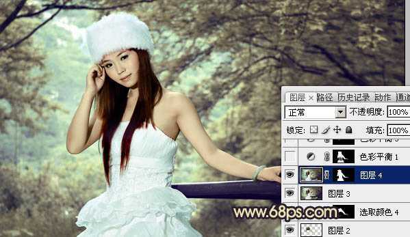 ‘Photoshop将外景婚片调制出柔和的灰调黄蓝色效果‘