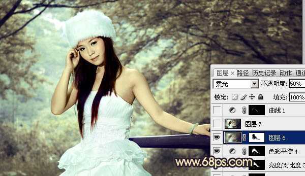 ‘Photoshop将外景婚片调制出柔和的灰调黄蓝色效果‘