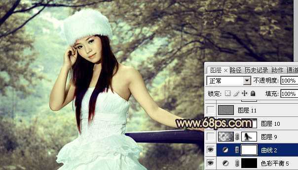 ‘Photoshop将外景婚片调制出柔和的灰调黄蓝色效果‘