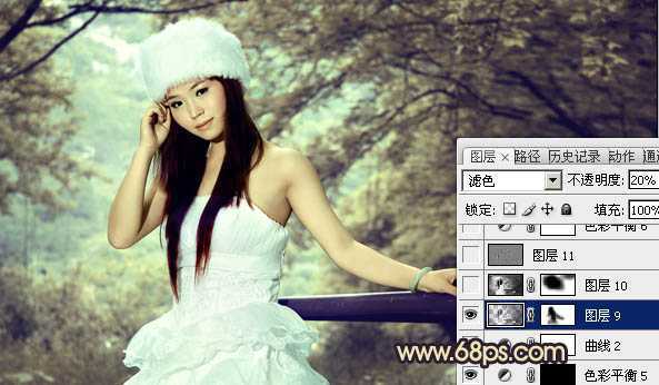 ‘Photoshop将外景婚片调制出柔和的灰调黄蓝色效果‘