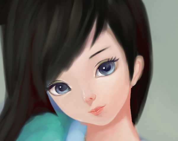 ‘photoshop鼠绘出古典风格清纯可爱的古装卡通小女孩‘