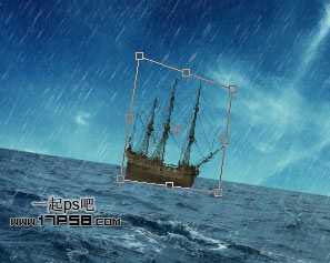 ‘photoshop合成神话飞龙火烧商船壁纸效果‘